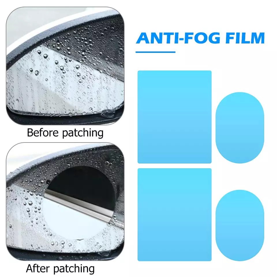 Stiker Anti Air Embun Screen Guard Kaca Spion Mobil Fog RainProof Film 2 PCS - COD