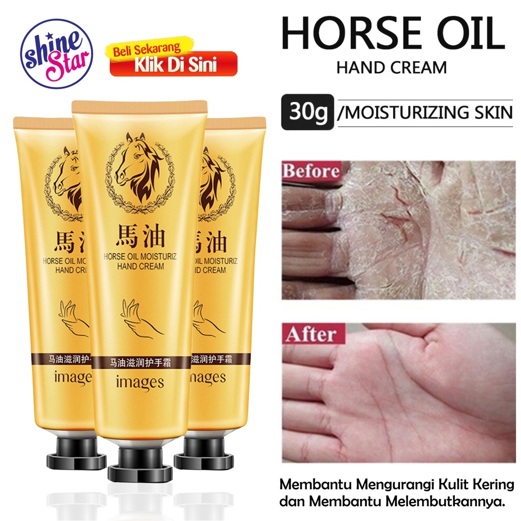 SHINE STAR - Images Hand Cream Horse Oil /Krim Melembabkan Kulit Tangan Kaki Kering Kasar dan Tumit Pecah2