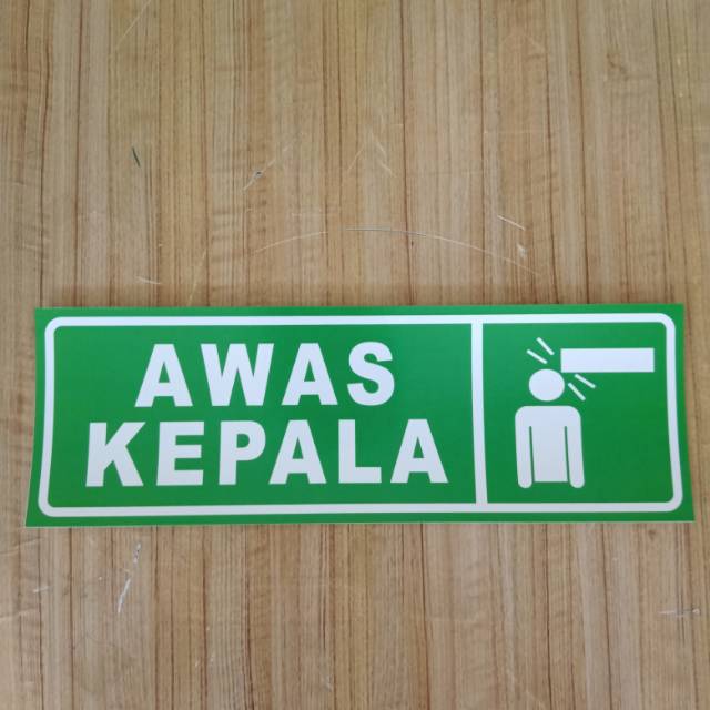

Stiker K3 rambu safety. Awas kepala. UK 10x30cm