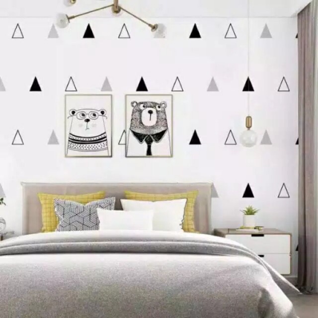 PAKET HEMAT Wallpaper Sticker Dinding Motif SEGITIGA