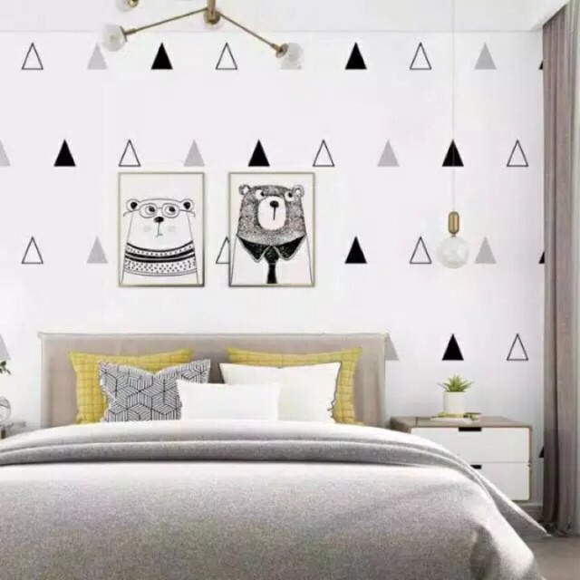 PAKET HEMAT Wallpaper Sticker Dinding Motif SEGITIGA