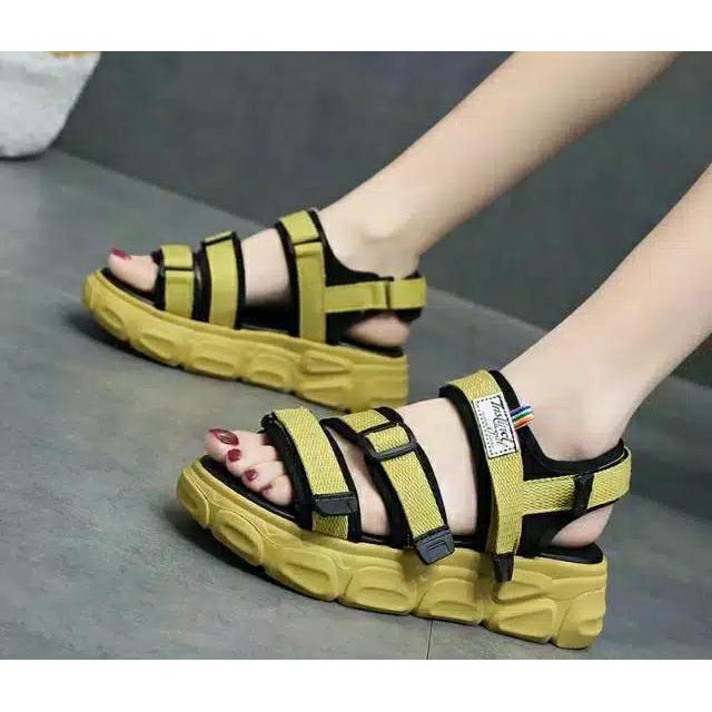 Sandal Widges Gunung Leony Yellow 88 Sendal Tali Tinggi Fashion Wanita Terbaru