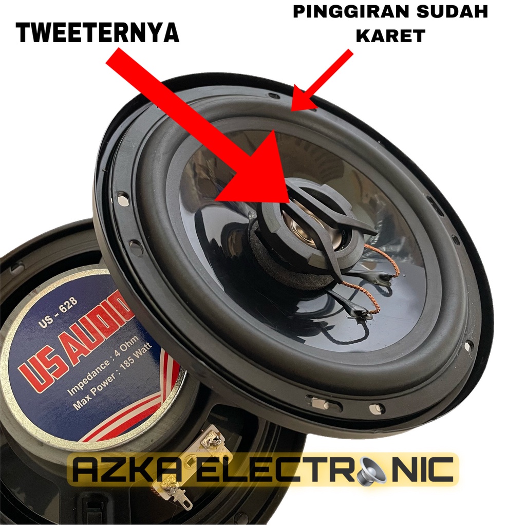Speaker Pintu Mobil 6 Inch Coaxial 185 Watt US Audio US-628
