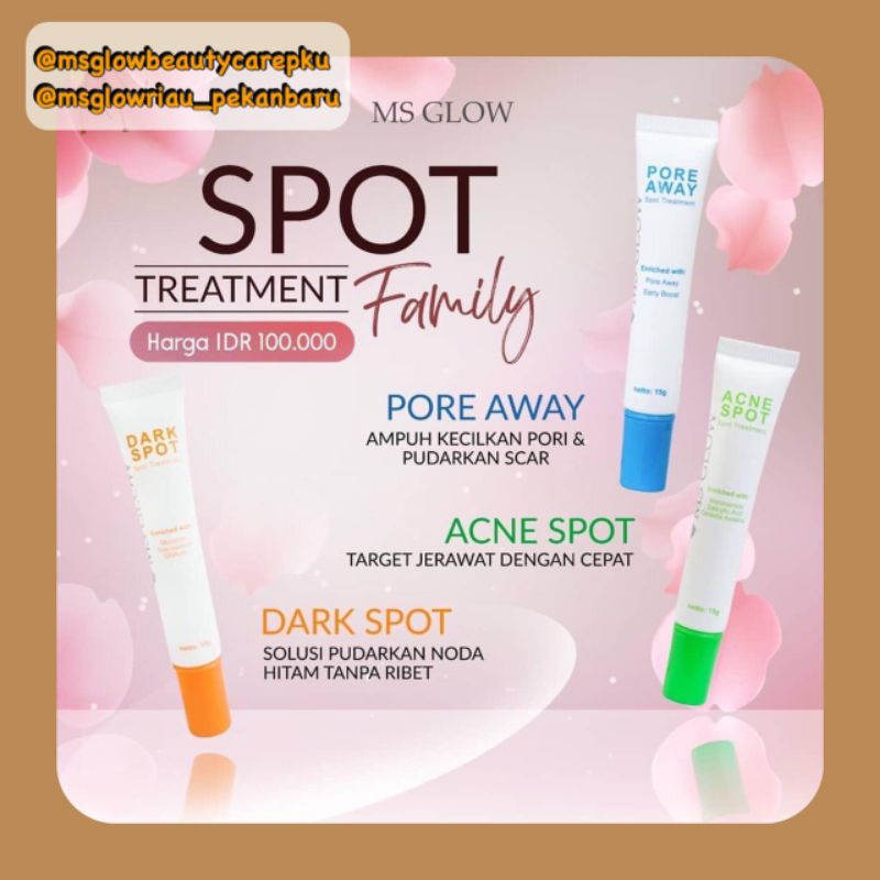 SPOT TREATMENT MS GLOW  / ACNE SPOT MS GLOW / DARK SPOT MS GLOW / PORE AWAY MS GLOW