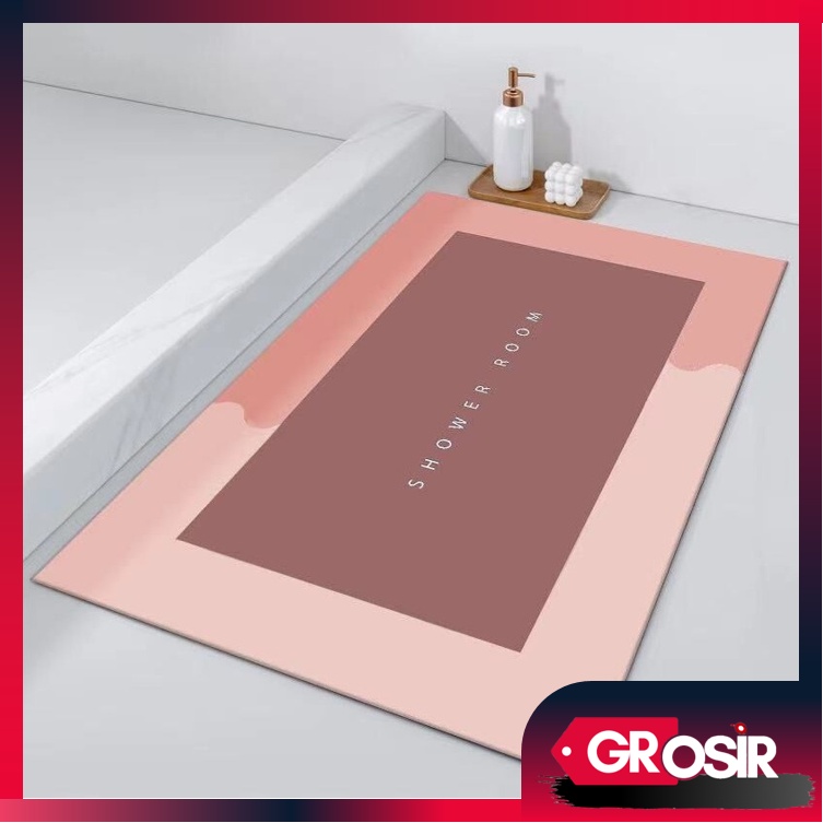 Grosir - H977 Keset Kaki Oval &amp; Persegi Panjang / Keset Kaki Anti Slip 60x40 cm / Keset Kamar Mandi