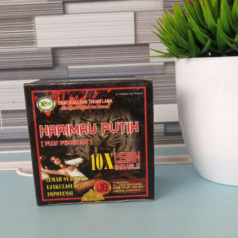 HARIMAU PUTIH Herbal Obat Kuat Obat Tahan Lama (1Box isi 10 Blister  @2Kapsul)