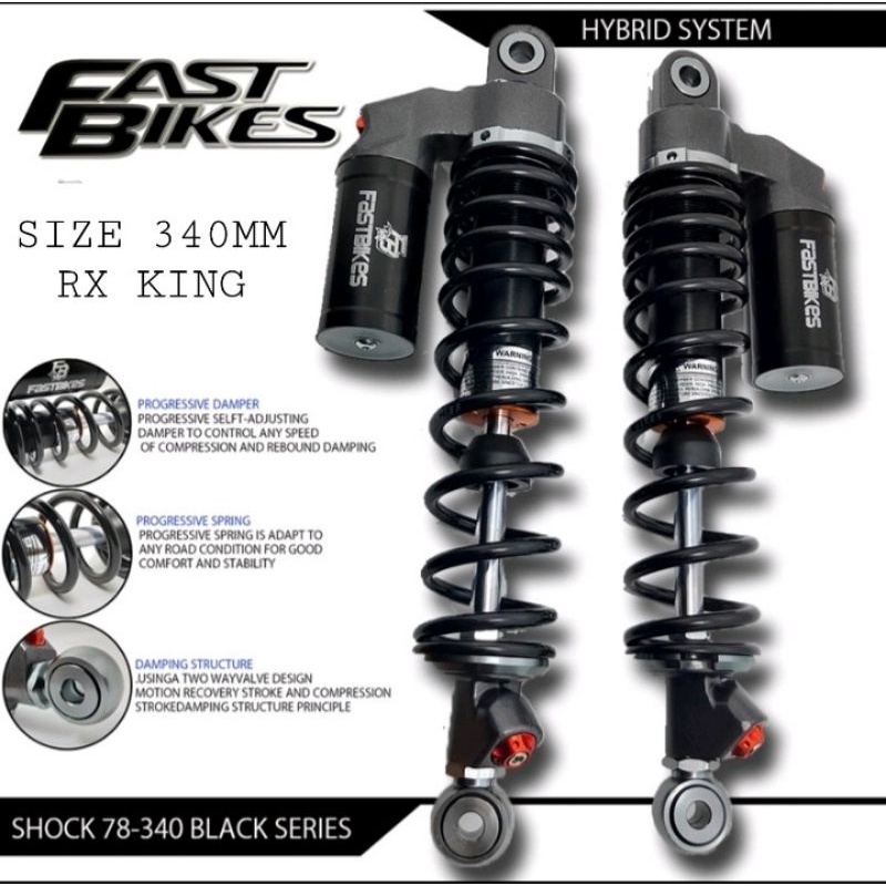 Shockbreaker Belakang Tabung Atas Fastbikes Copy Showa ukuran 280mm/340mm semua motor bebek