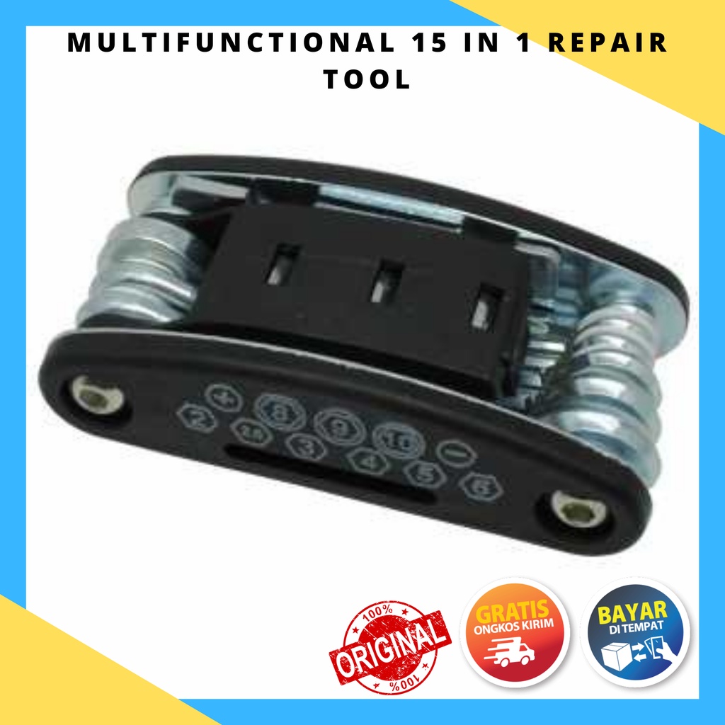 Repair Tool Multifunctional 15 in 1 EDC HITAM