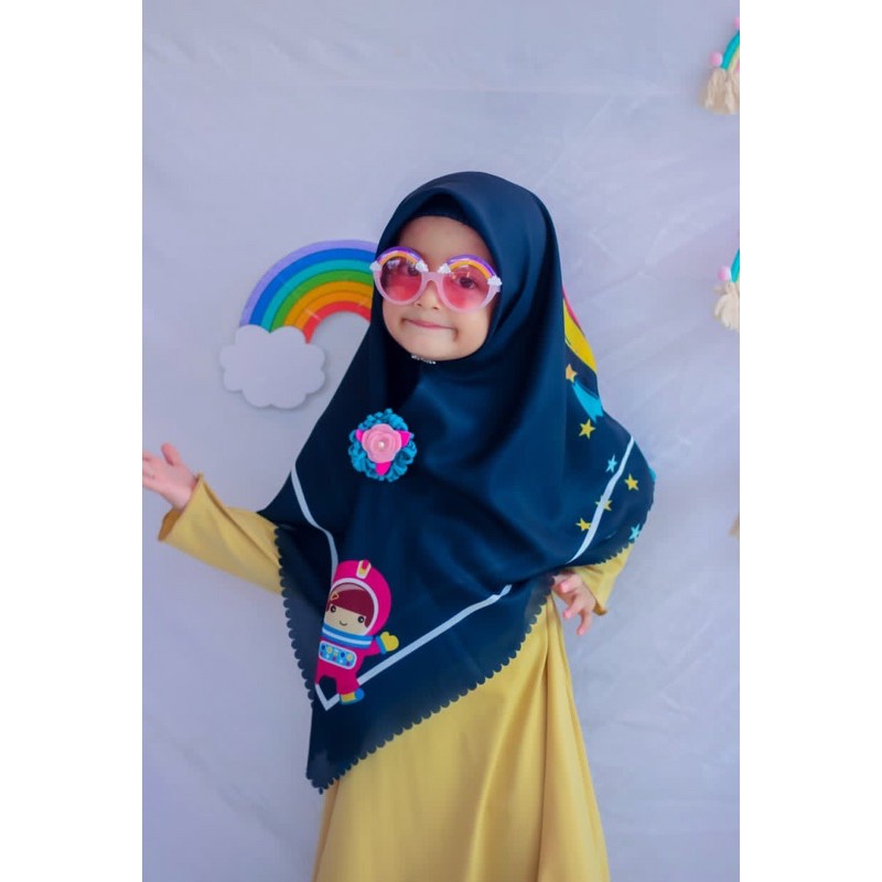 HIJAB VOAL PRINTING ANAK MOTIF ASTRONOT GIRL / JILBAB ANAK LUCU / KERUDUNG ANAK KARAKTER