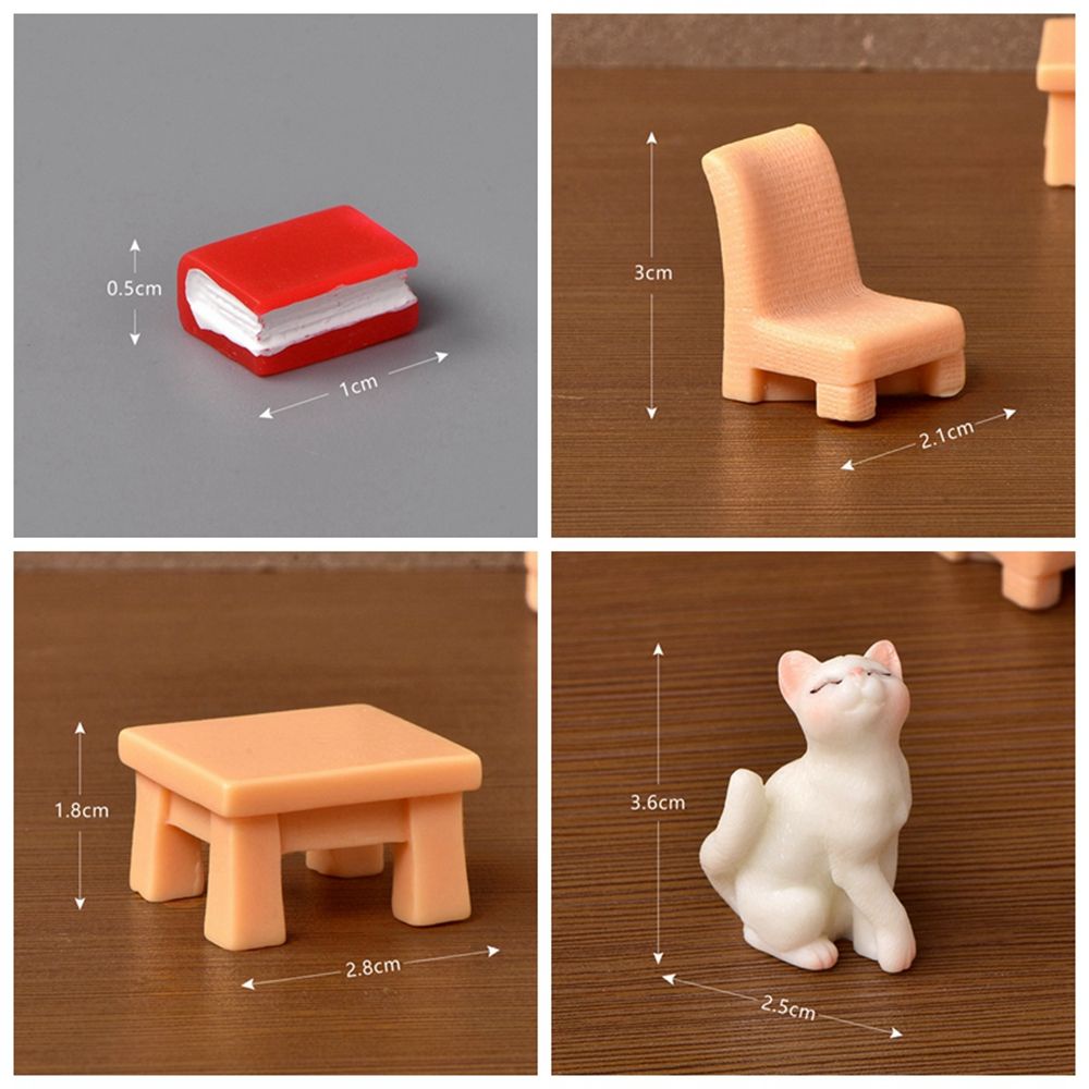 Cat Ornament Animal Exquisite Workmanship Mini Cat Crafts Miniatures Figurines for Home