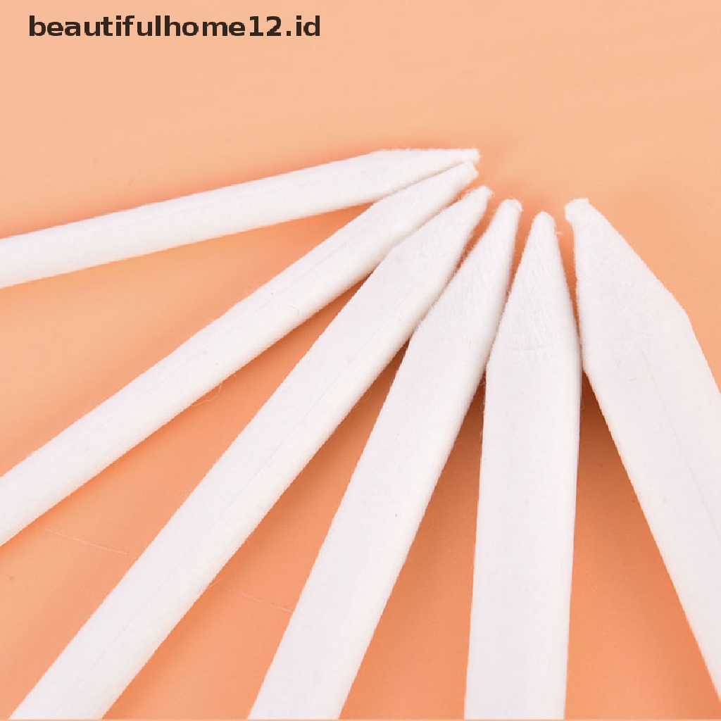 (Beautifulhome12.Id) 6pcs / Set Stik Blending Tortillon Warna Putih Untuk Sketsa / Gambar