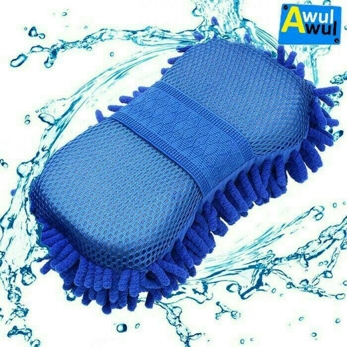 [CEV] Microfiber Chenille Car Wash Cleaning Sponge Brush Spons Anti Baret