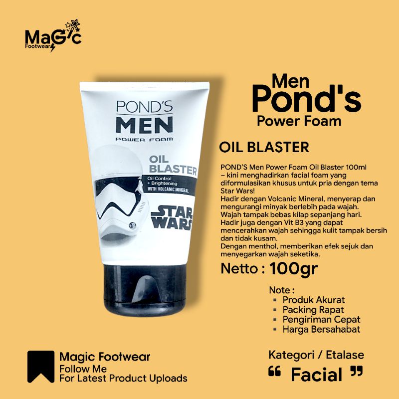 Sabun Cuci Muka Pria Ponds Men Power Foam Oil Blaster Star Wars Edition 100gr 100 - Facial Foam