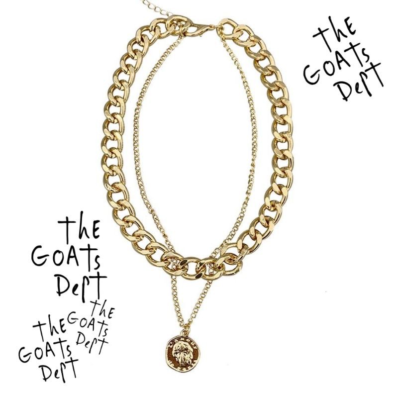 The Goats Dept - Gold Versace Chain Necklace Original / tgd104 kalung medusa stainless titanium pria