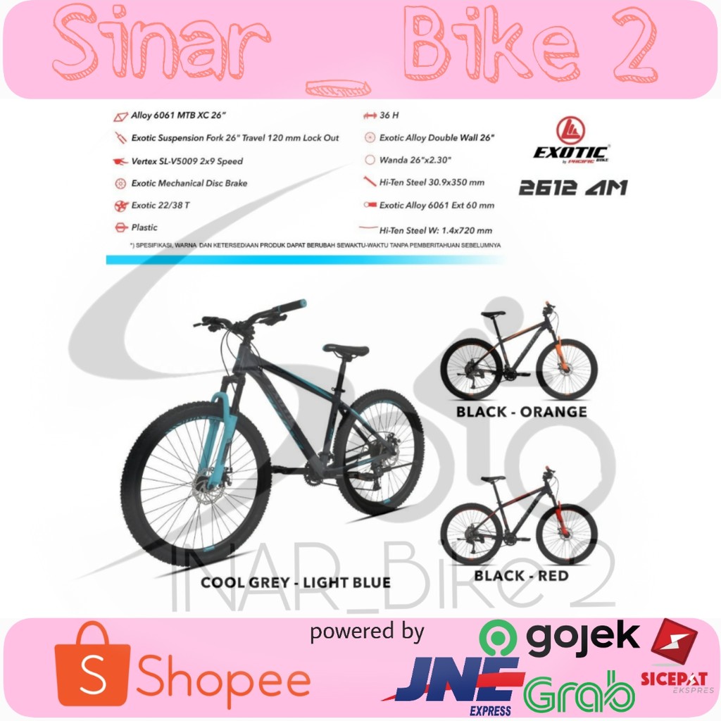 Sepeda Gunung Mtb 26Inch Exotic 2612 Am 2X9Speed