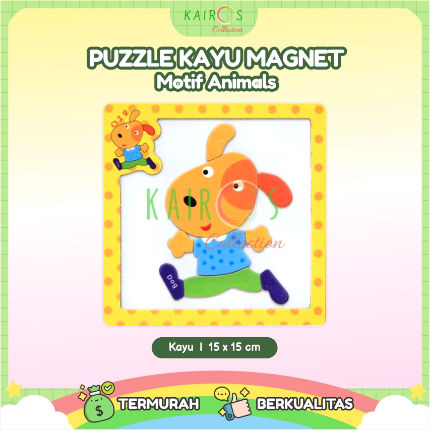 Puzzle Anak Magnet Kayu Animals Binatang