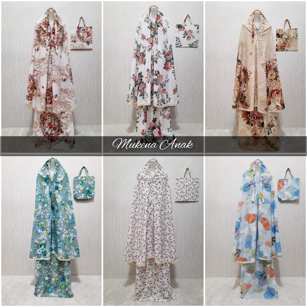 Mukena Anak Katun Motif 4-12 Tahun