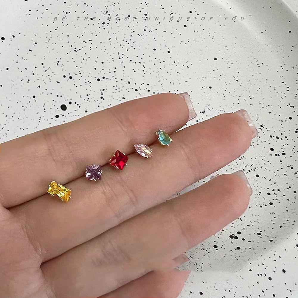 Set Anting Stud Desain Bunga Camellia Warna-Warni Gaya Korea Untuk Anak Perempuan