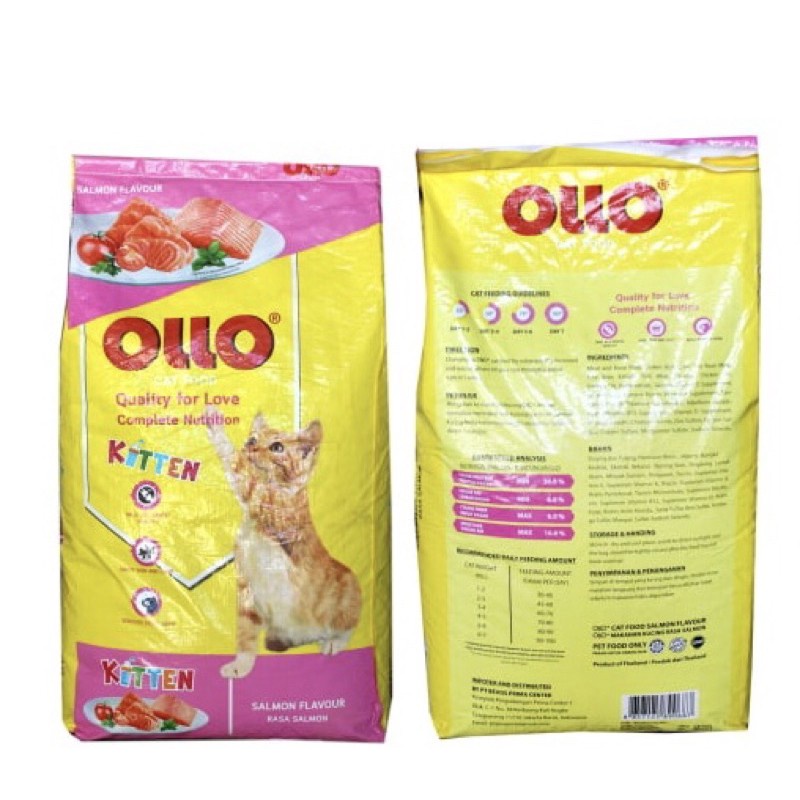 Makanan Kucing Karungan Ollo Kitten Cat food Salmon 20kg