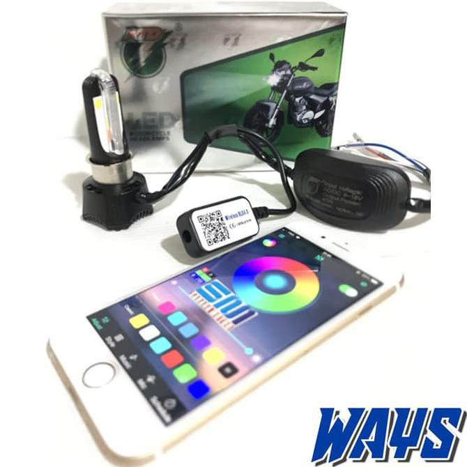 DIJUAL L109 LAMPU LED WIRELESS BLUETOOTH APP RTD M02K H6 H4 MOBIL MOTOR #10