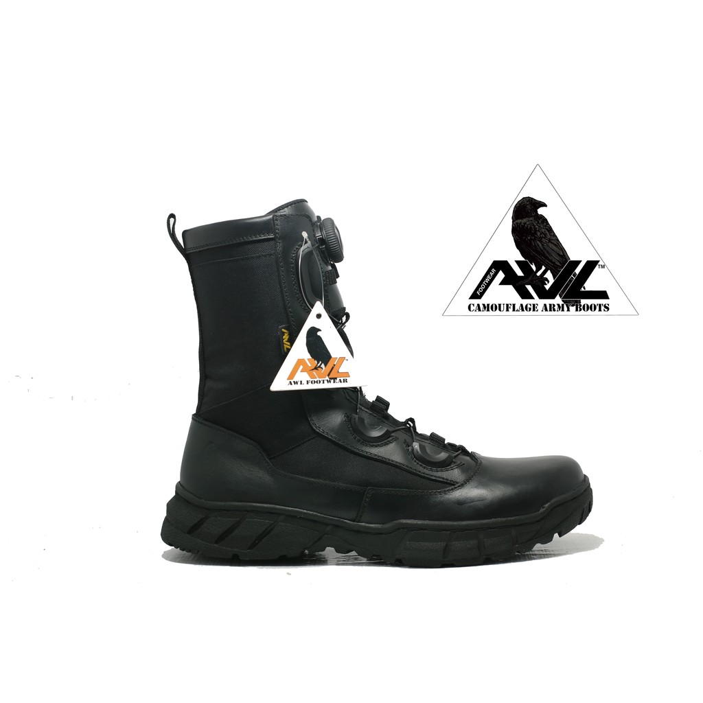 SEPATU PDL TALI PUTAR TNI POLRI SECURITY REFLIKA BOA TRAV MERK AWL