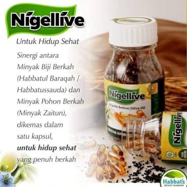 Nigellive Kapsul Habatussauda Plus Zaitun Nigelive  Isi 200 Kapsul