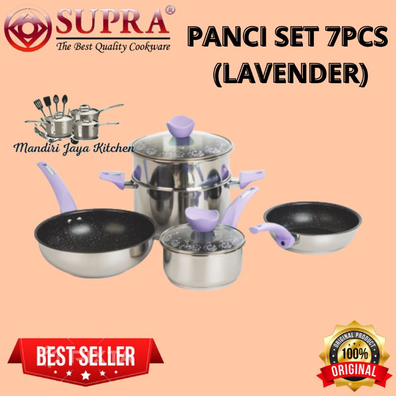 Panci Supra 7pcs Stainless Steel PASTEL/Panci Supra 6pcs Stainless Steel PASTEL