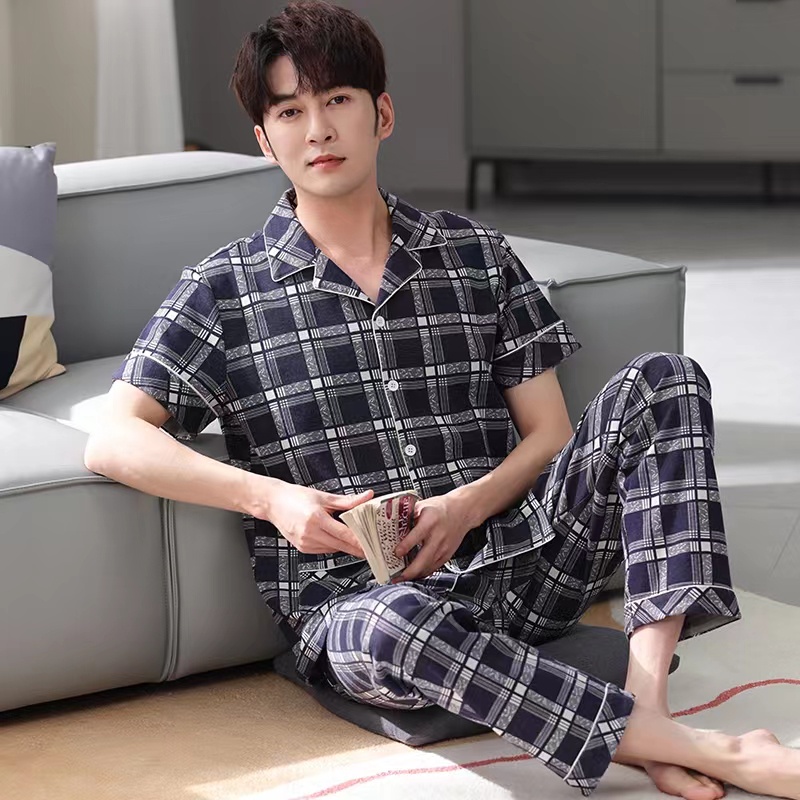 Cp piyama cowok dewasa corak kotak/Piyama Baju Tidur Pria Dewasa Import/setelan piyama lengan pendek-CP.KRAH KOTAK BATIK