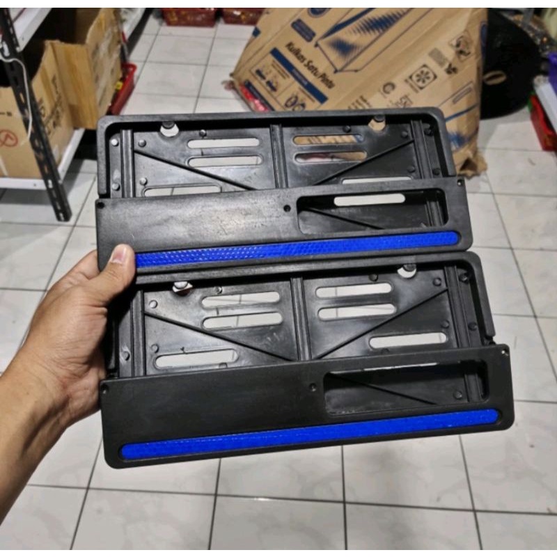 dudukan plat nomor motor Lis biru