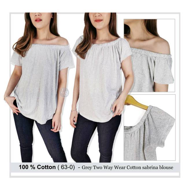 S oliver grey &amp; orange cotton sabrina blouse