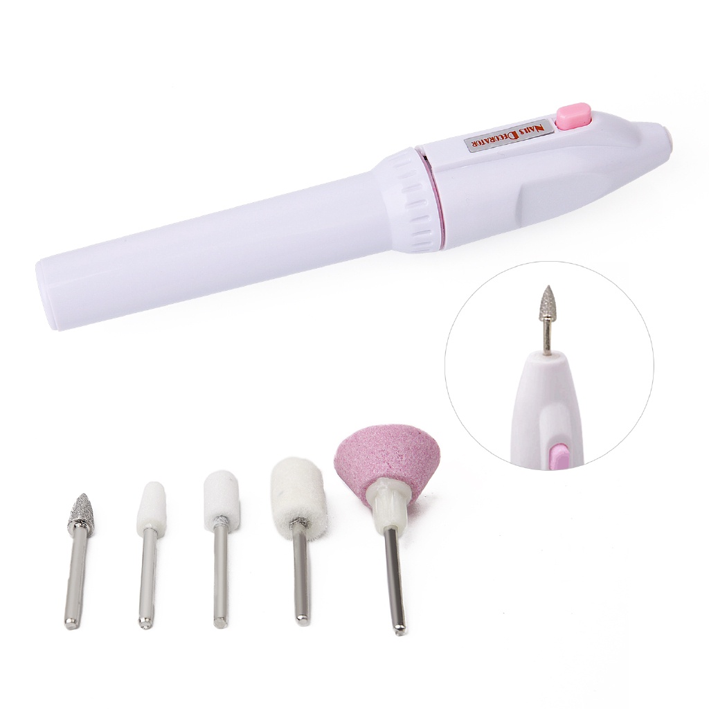 Set Alat Kikir Kuku Elektrik Kombinasi 5 in 1 Portable Untuk Manicure