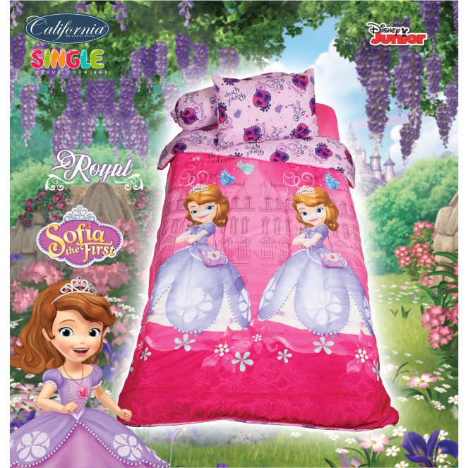 BEDCOVER SET CALIFORNIA SOFIA ROYAL SINGLE 120 No.3 DISNEY PRINCESS