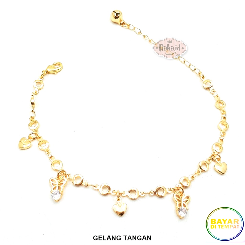 Gelang Tangan Wanita Dewasa Rantai Motif Kupu Kupu Mata Satu Perhiasan Wanita 1141