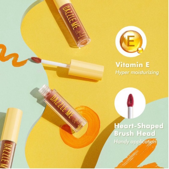 DAZZLE ME Velvet Matte Lip Cream | Vitamin E Waterproof Lipstik Pigmented Tahan Lama