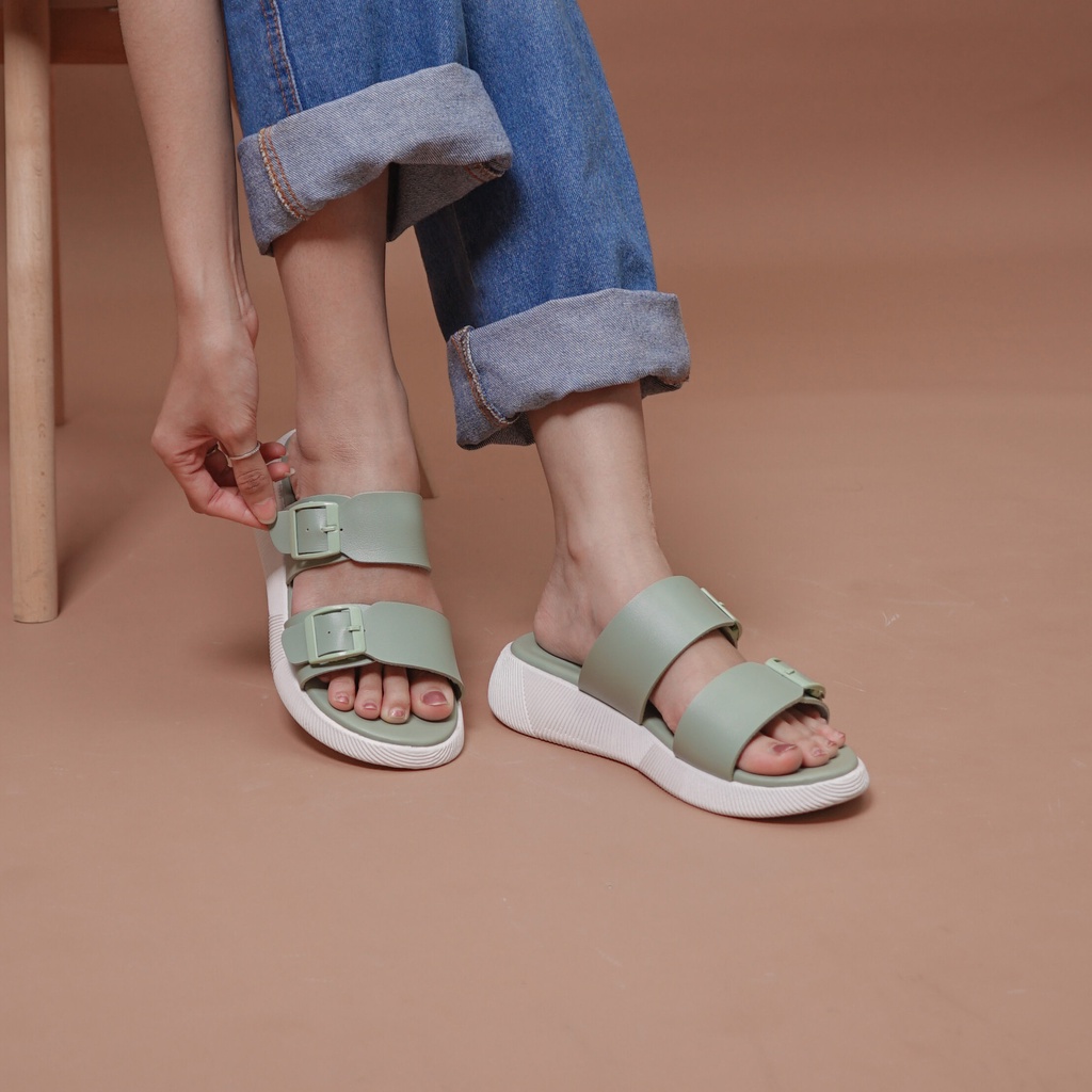 Sara Sara Type Jean Sendal Sepatu Wanita Double Strap