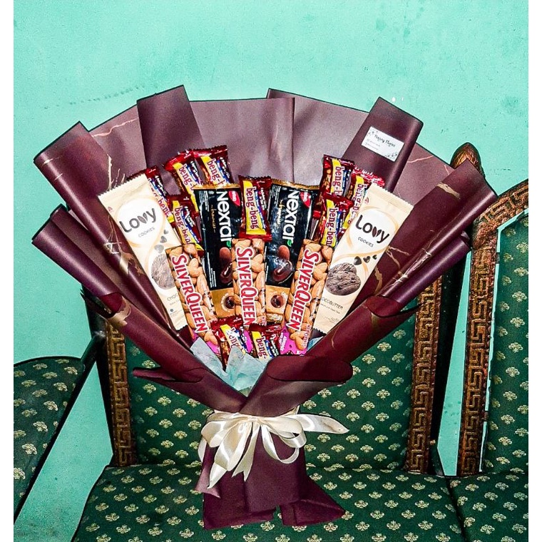 Bouquet Bucket coklat Valentine snack murah buket wisuda ulang tahun kado unik gift hampers