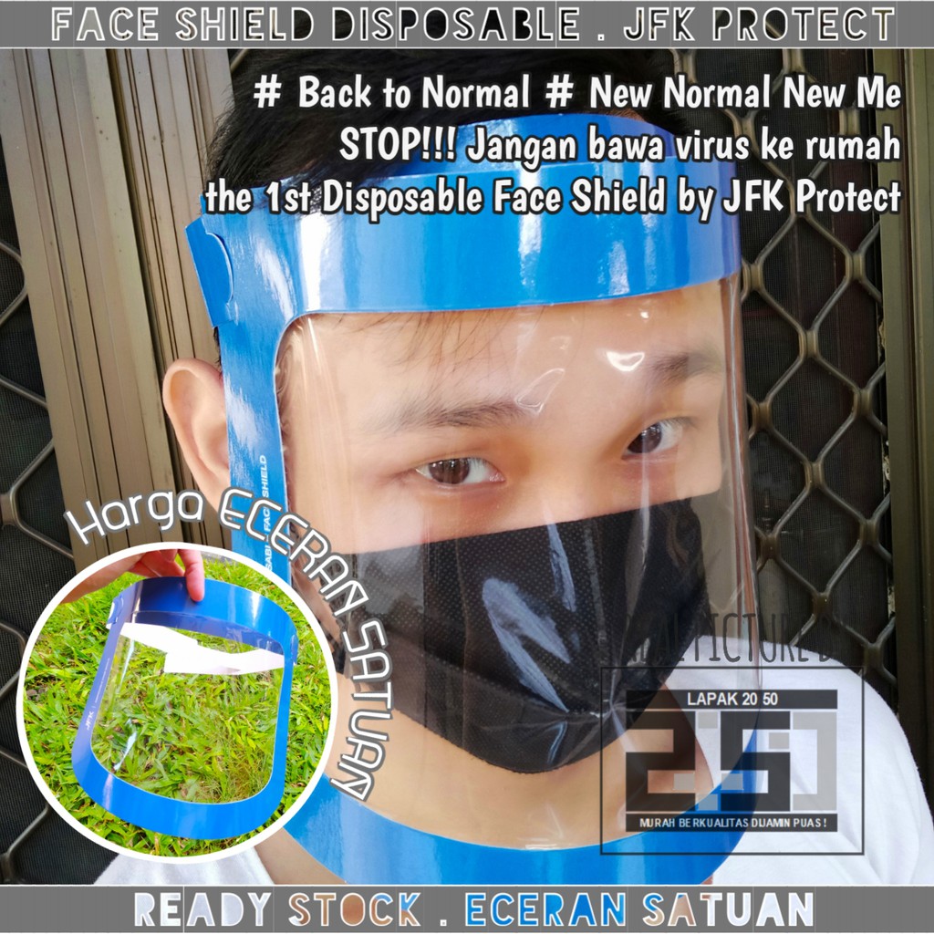 FACE SHIELD ANAK DEWASA SEKALI PAKAI TERMURAH ECER SATUAN APD FACESHIELD ANTI FOG EMBUN DISPOSABLE