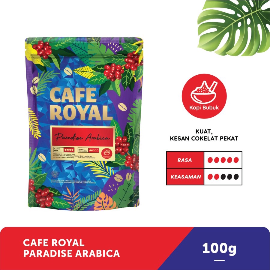 

CAFE ROYAL Paradise Arabica Kopi Bubuk 100g - CafeRoyal Coffee Ground