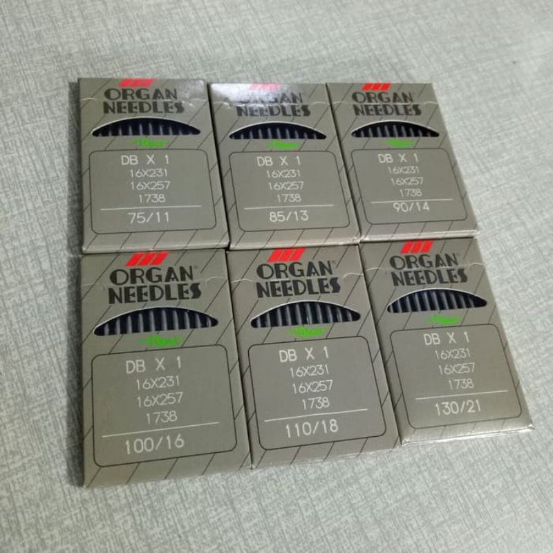 Jarum Mesin Jahit merk ORGAN NEEDLES DBx1 Untuk mesin besar dan hitam