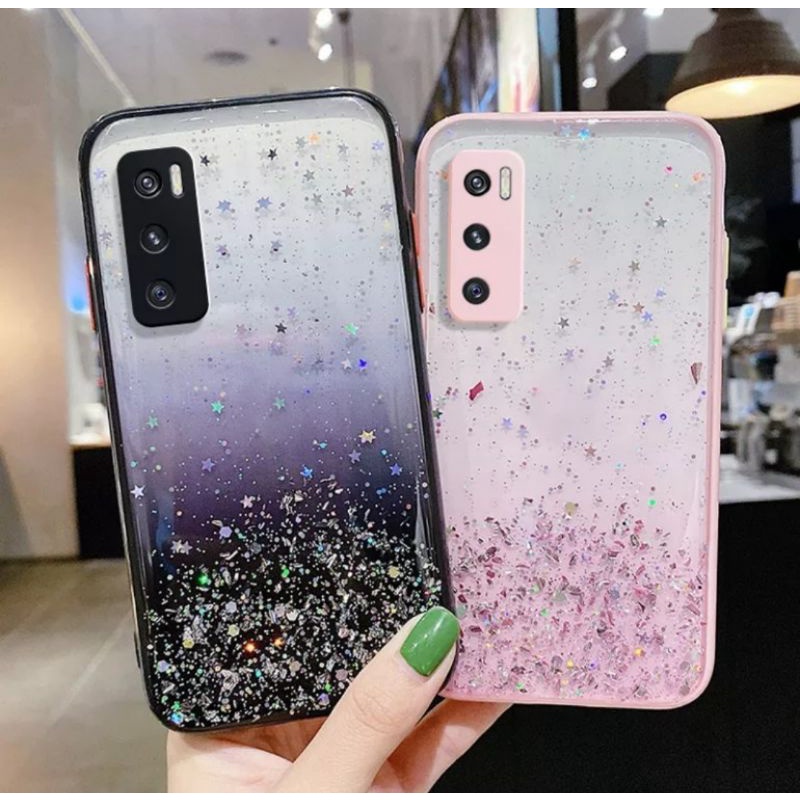 Case OPPO A16 (2021) Softcase Terbaru Case Dove Gliter Fuze Transparan dengan Kamera Proteksi, Casin