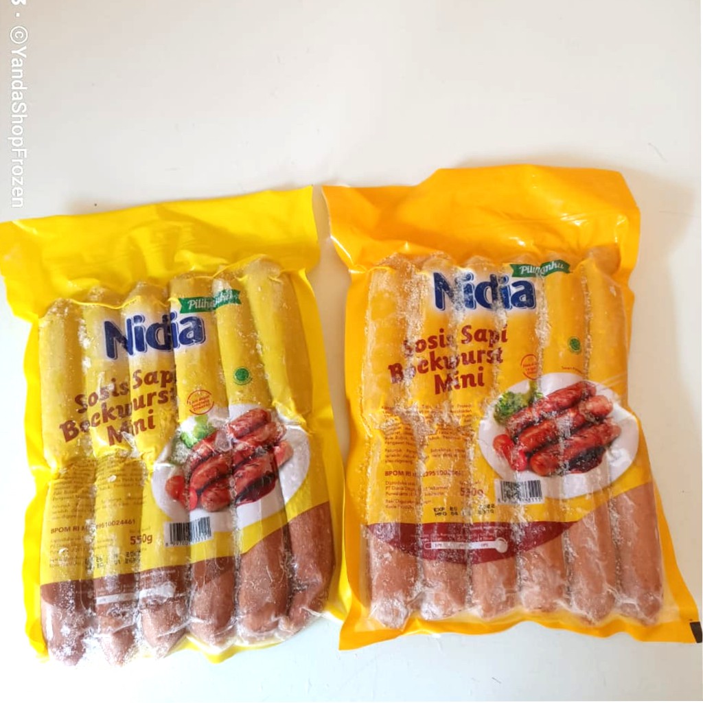 

Sosis Sapi Bockwurst Mini Bakar Nidia 550gr isi 12