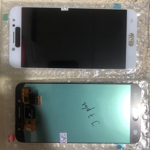 LCD samsung J7 plus hitam putih ori oled