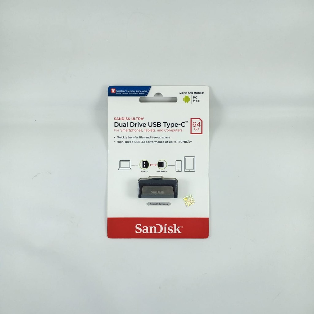 FD SANDISK 64GB OTG TIPE-C USB 3.0 ORIGINAL