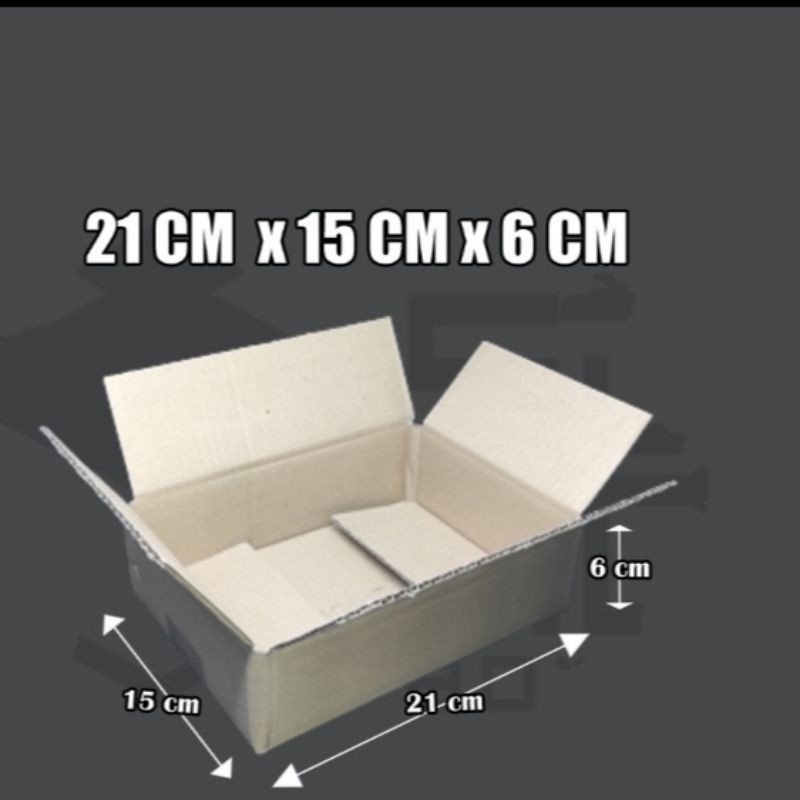 

kardus packing 21 cm x 15 cm x 6 cm (baru/gress/tebal)