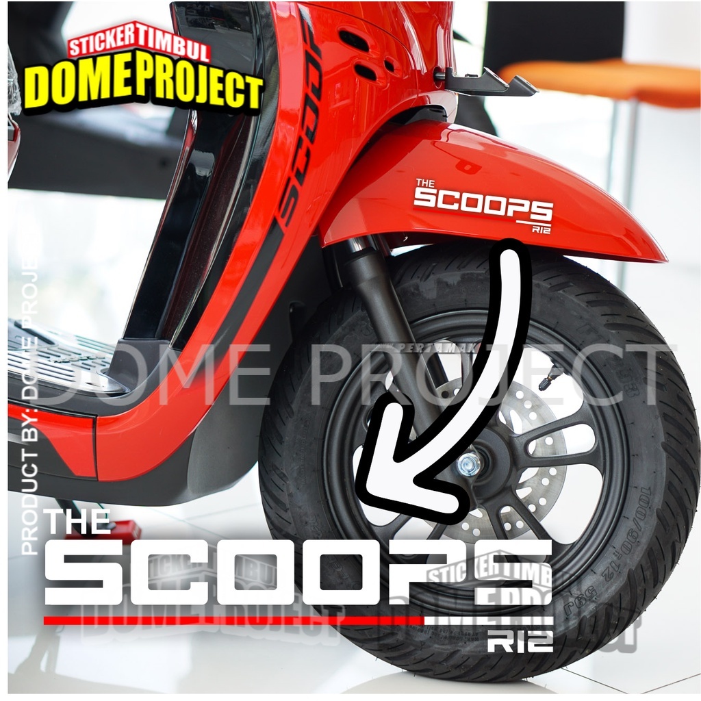 STIKER CUTTING DECAL HELM MOTOR HONDA SCOOPY LOGO THE SCOOPS R12 STICKER AESTHETIC KEREN