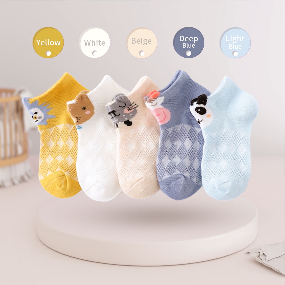 Aikoky Kaos kaki bayi anti slip motif hewan/Kaus kaki bayi karakter lucu 0-3 tahun