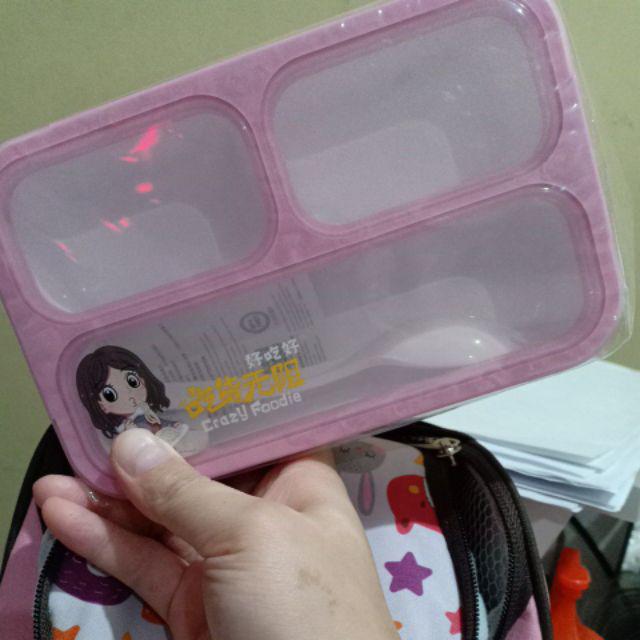 Yooyee Mini Kotak Makan Lunch Box Yooyee Mini Sekat 3 Mini Yooyee 606 F1