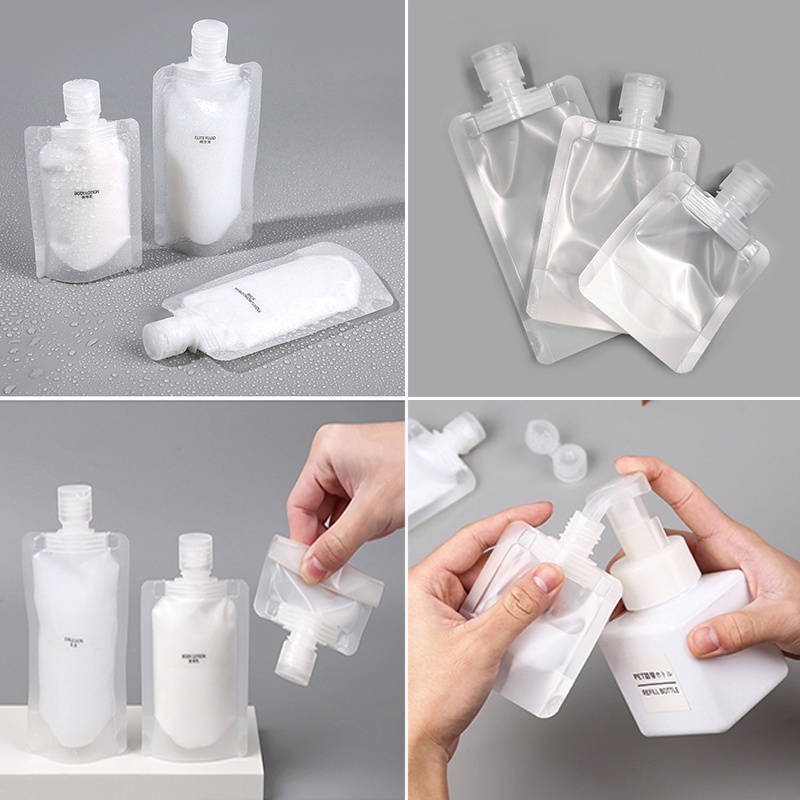 Botol Refill Plastik Fliptop Tempat Sabun Cair Transparan Aksesoris Travel Praktis Bahan Tebal MX1059