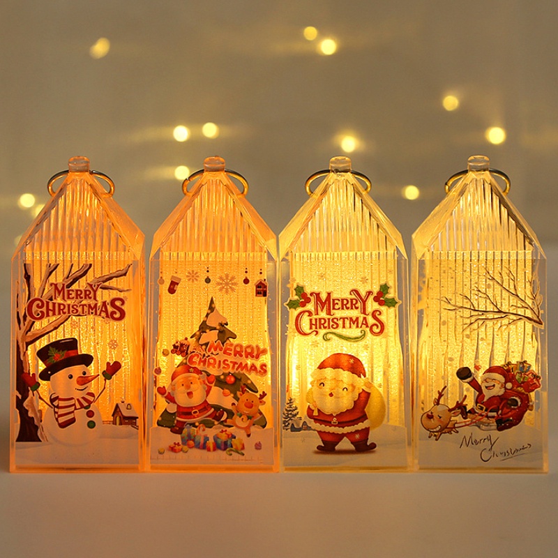 Lampu Malam LED Portable Desain Santa Claus Snowman Elk Untuk Dekorasi Natal