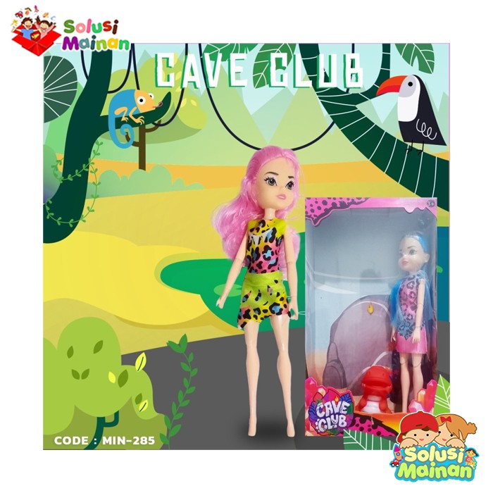 Mainan Anak Perempuan CAVE CLUB Boneka Set Aksesoris dan Dino